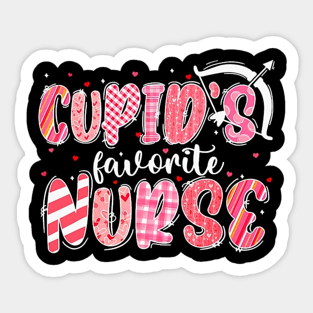 Cupid's Favorite Nurse,Valentine ER ICU NICU RN Nurses Sticker by jadolomadolo